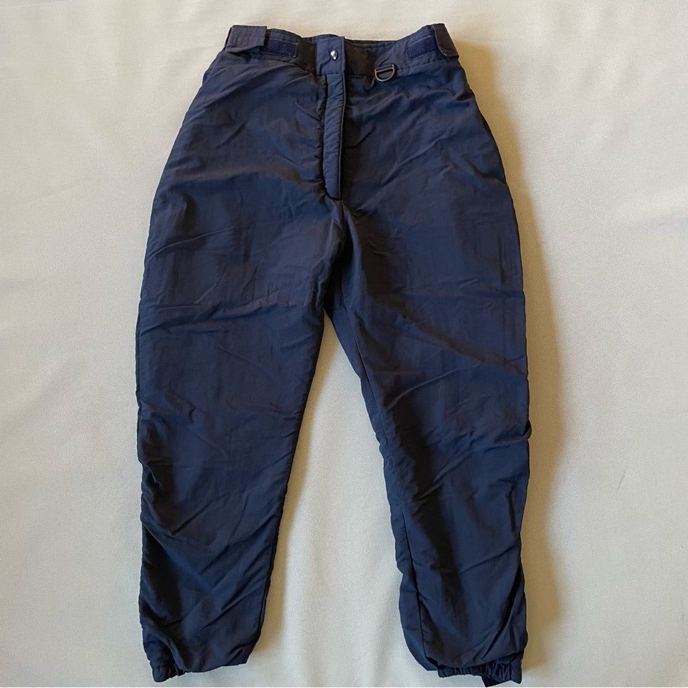 Lands’ End Navy Blue Vintage High Waist Curvy Fleece lined Snow Pants Size L